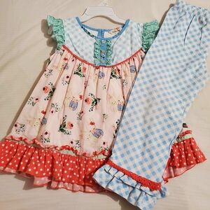 Matilda Jane Pink Floral Bunny Outfit Set